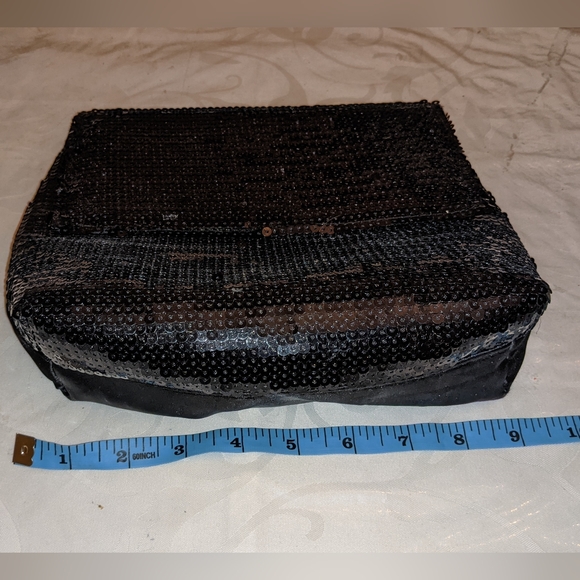 Sequins Makeup Utility Bag Blue-Black Shimmery - Picture 7 of 8